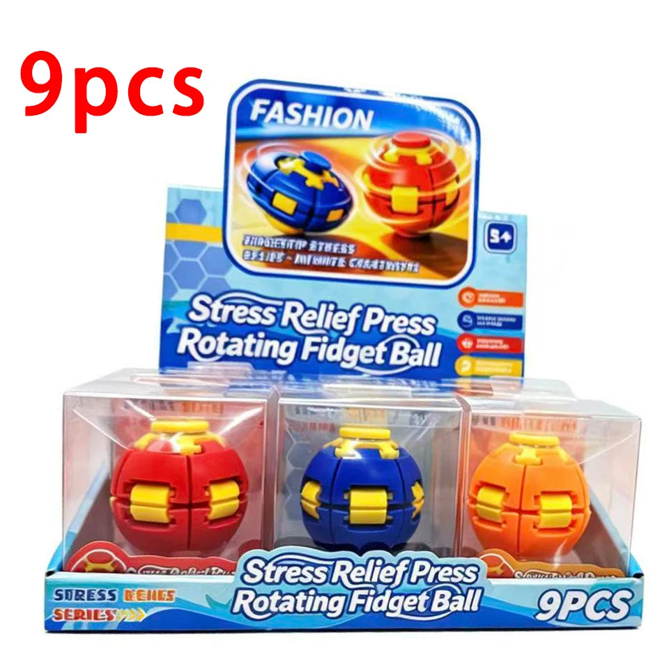 Transforming Fidget Spinner Ball Press to Spin Stress Relief Toy Deformation Sensory Finger Spinner for Adults Relief Gift