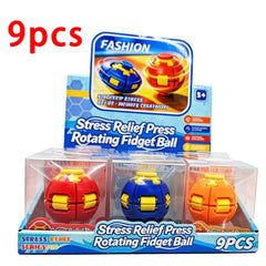 Transforming Fidget Spinner Ball Press to Spin Stress Relief Toy Deformation Sensory Finger Spinner for Adults Relief Gift