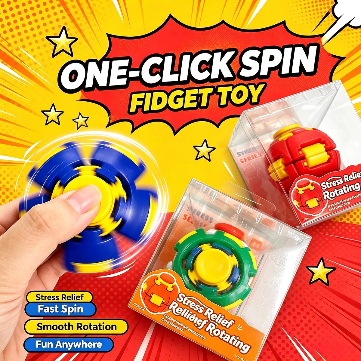 Transforming Fidget Spinner Ball Press to Spin Stress Relief Toy Deformation Sensory Finger Spinner for Adults Relief Gift