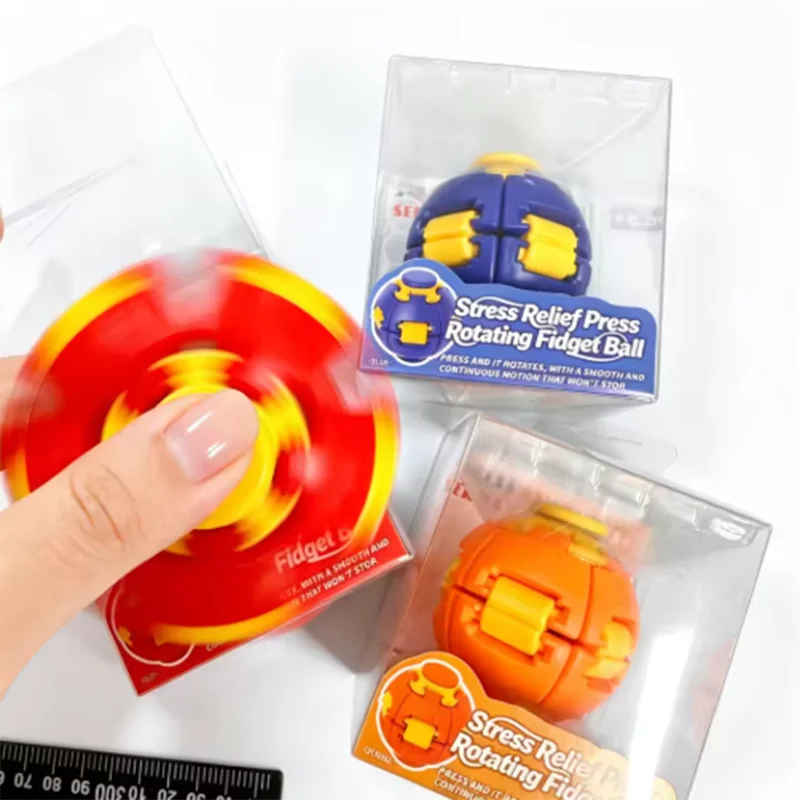 Smooth Spin Fidget Ball Magnetic Design 3D Printed Multi-Color Stress Relief for Adults Office Desk Toy Transforming Fidget Spin