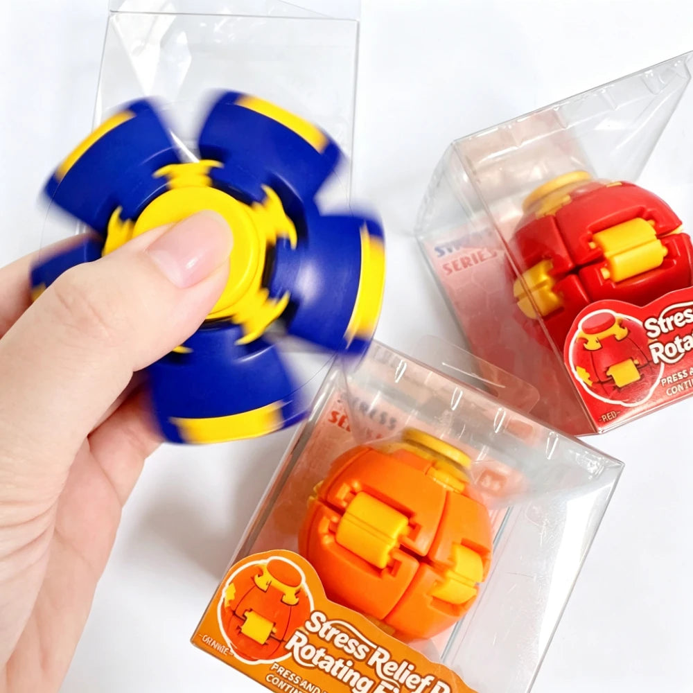 Transforming Fidget Spinner Ball Press to Spin Stress Relief Toy Deformation Sensory Finger Spinner for Adults Relief Gift
